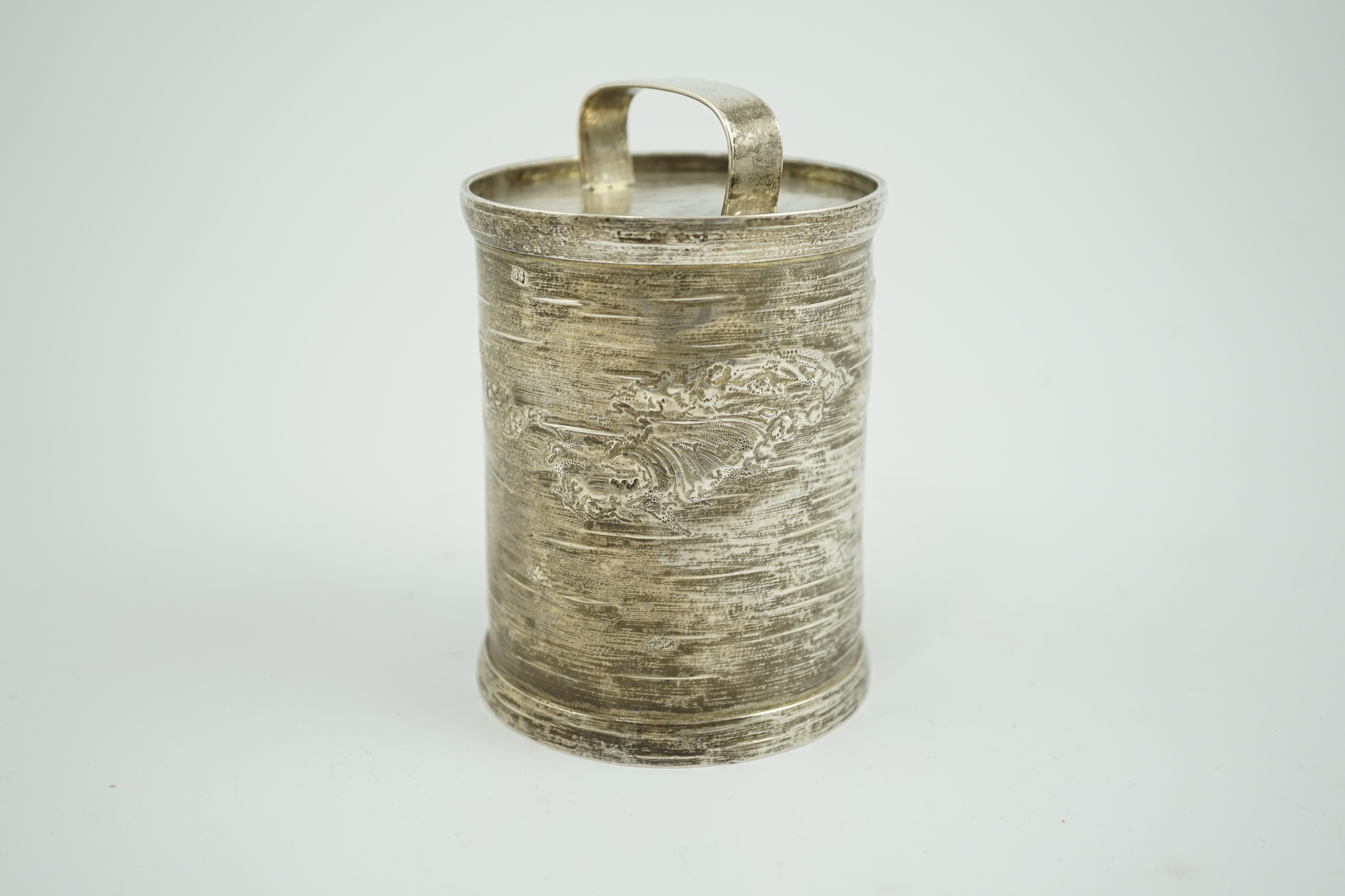 A mid 19th century Russian 84 zolotnik silver circular pot and cover, master Dmitry Orlov